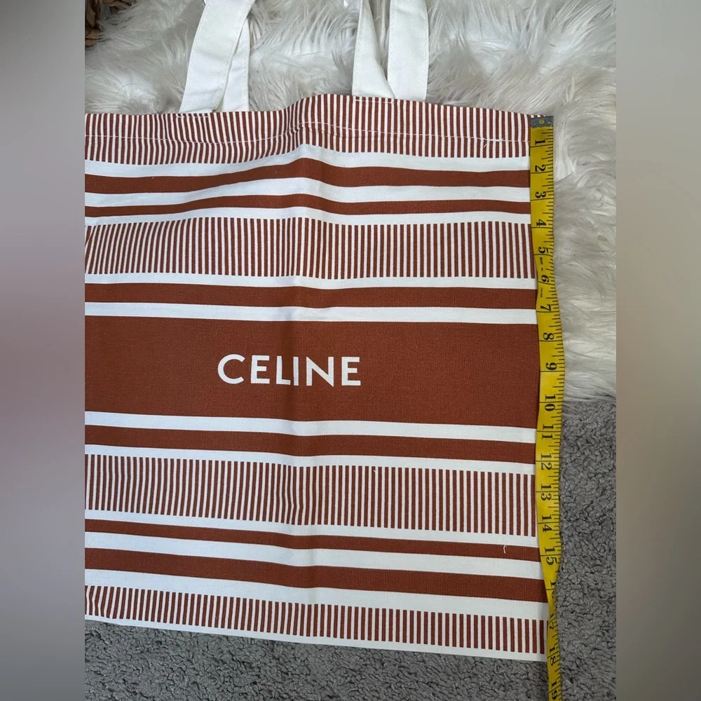 Celine‎ GWP brown and White Striped Tote Bag NWOt